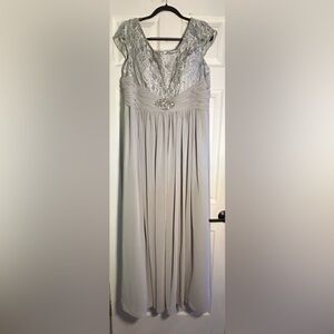 Elegant Silver Floor Length Gown